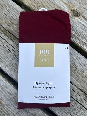 Addition Elle ⎸  Dark Red Opaque Tights